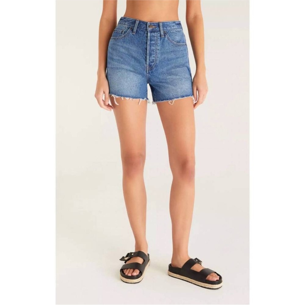 Z Supply Classic High-Rise Blue Denim Jean Shorts